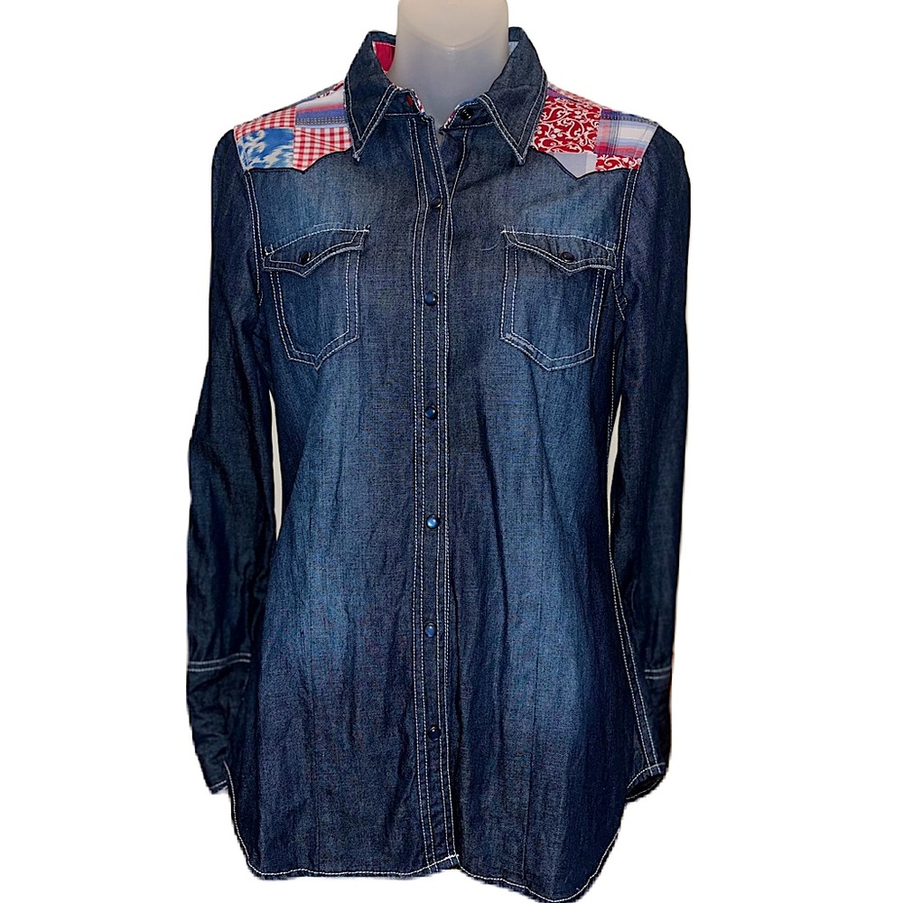 Stetson patchwork denim shirt